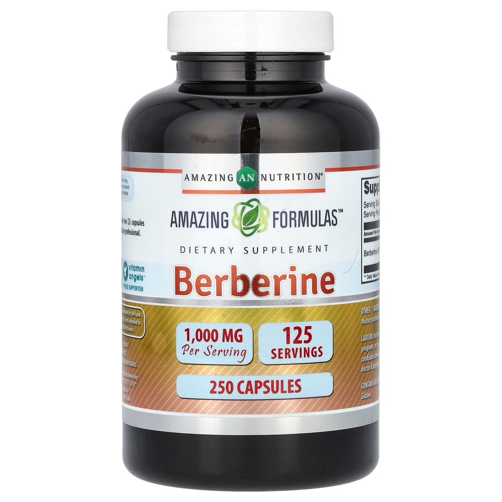 Amazing Nutrition, берберин, 250 капсул (500 мг в 1 капсуле)