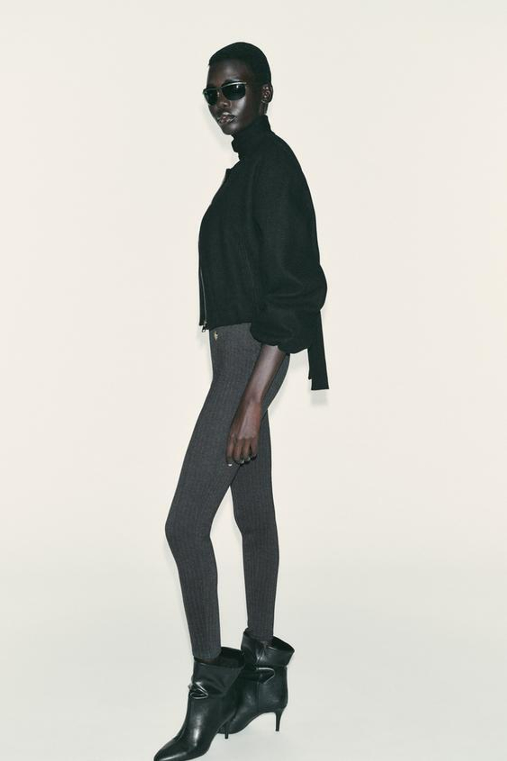 ZARA ЛЕГИНСЫ С ПУГОВИЦАМИ, АНТРАЦИТОВО-СЕРЫЙ