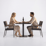 Стол обеденный КАНА алюминий, стекло 80x80 см (1 ножка)