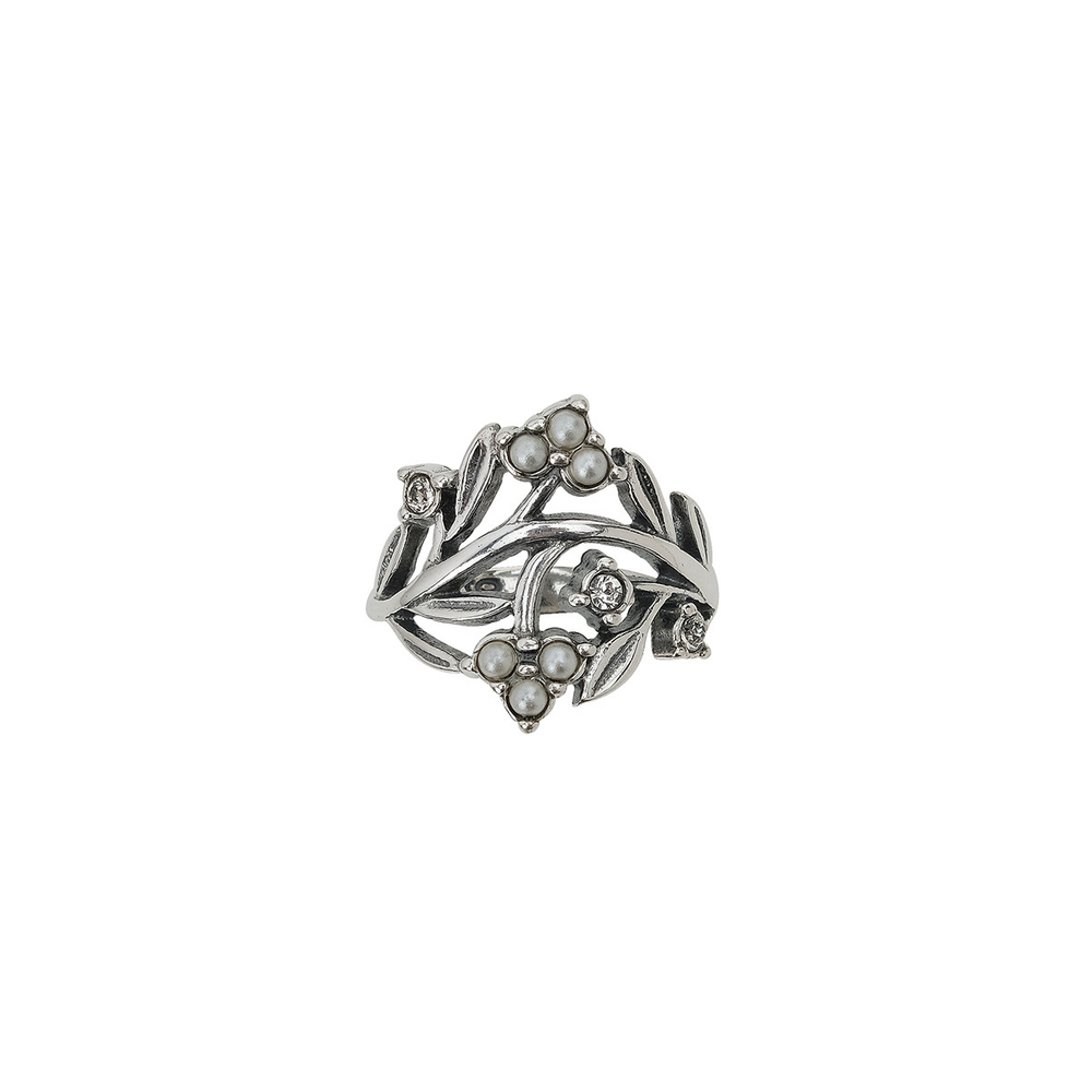 "Лантия"  кольцо в серебряном покрытии из коллекции "Жемчужный сад" от Jenavi