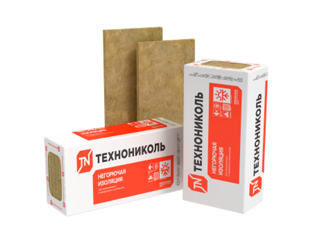 Утеплитель Плиты минераловатные Техновент Стандарт 1200х600х50 (4,32 м2), (0,216 м3), 6 плит, плотность 72-88 кг/1 м³