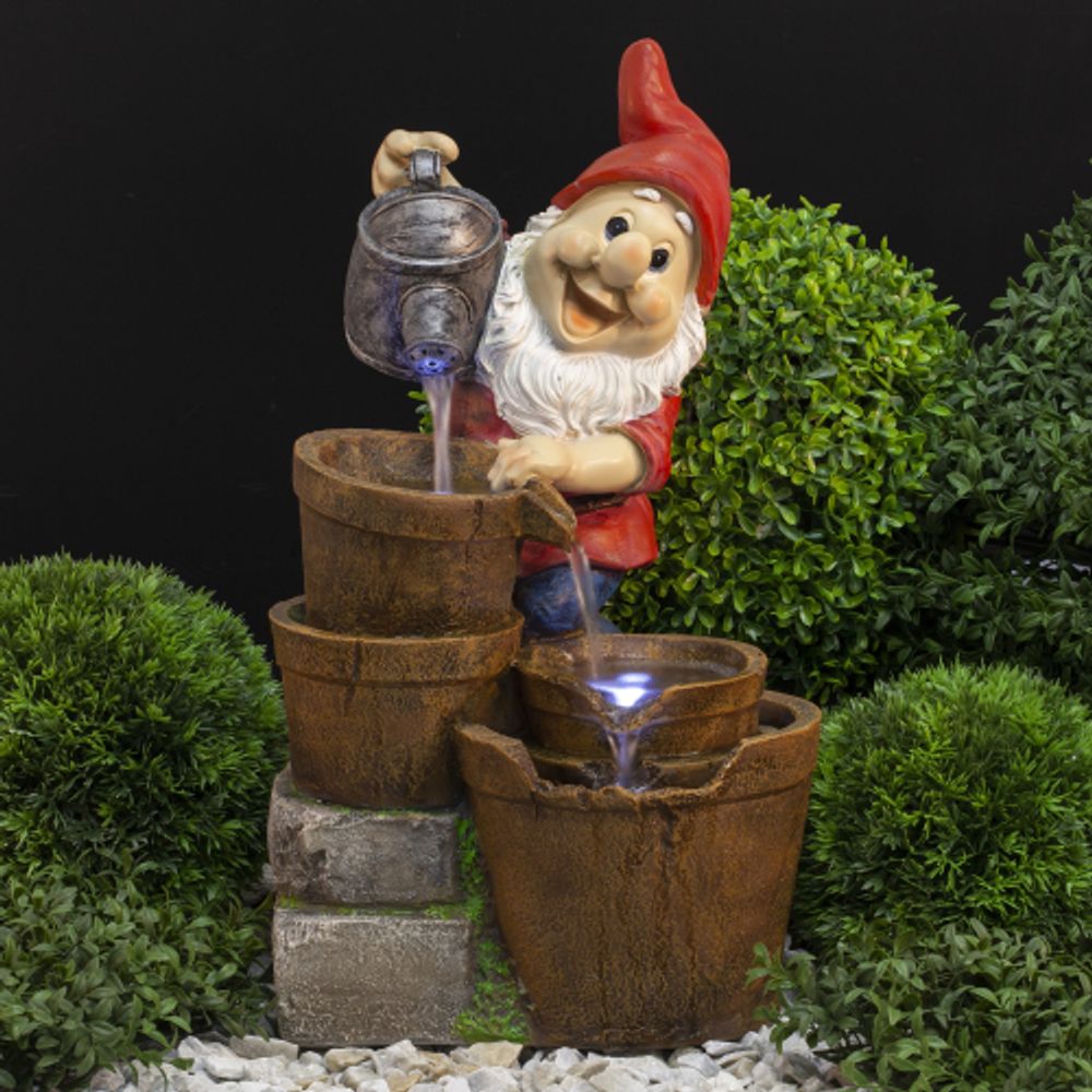 GAUF-01 GREEN APPLE Уличный фонтан Гном с лейкой 60 см | Фонтаны Green Apple