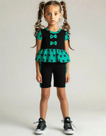 12405 Комплект для девочки кулирка черный/горх за изумруде (64-122/128)