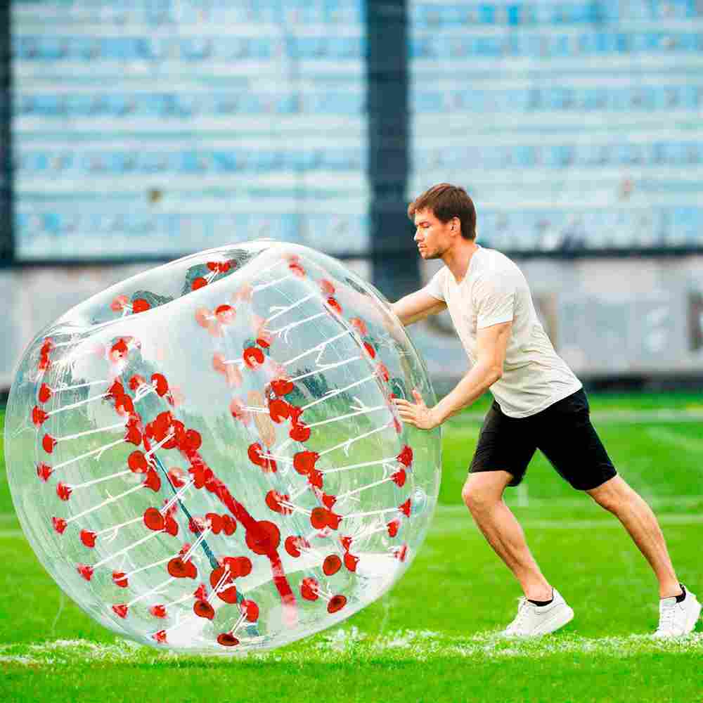 Бампербол "Прозрачный с красными держателями", ПВХ, диаметр 1,2 м