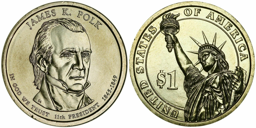 США 1 доллар 2009 Президент 10 - Джон Тайлер (1841-1845)