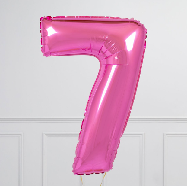 FM Шар 40" / 102 см "Цифра 7" фуксия фуше (БГ-60)