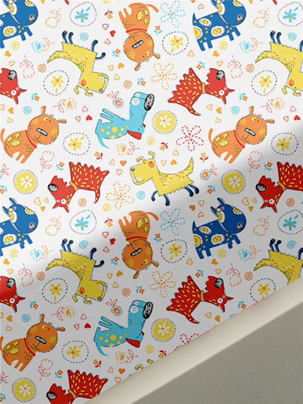 Постельное белье Сказка "Собачки" 1,5-сп Наволочка 50х70 см 1 шт Простынь 150х215 см Пододеяльник 145х215 см, перкаль