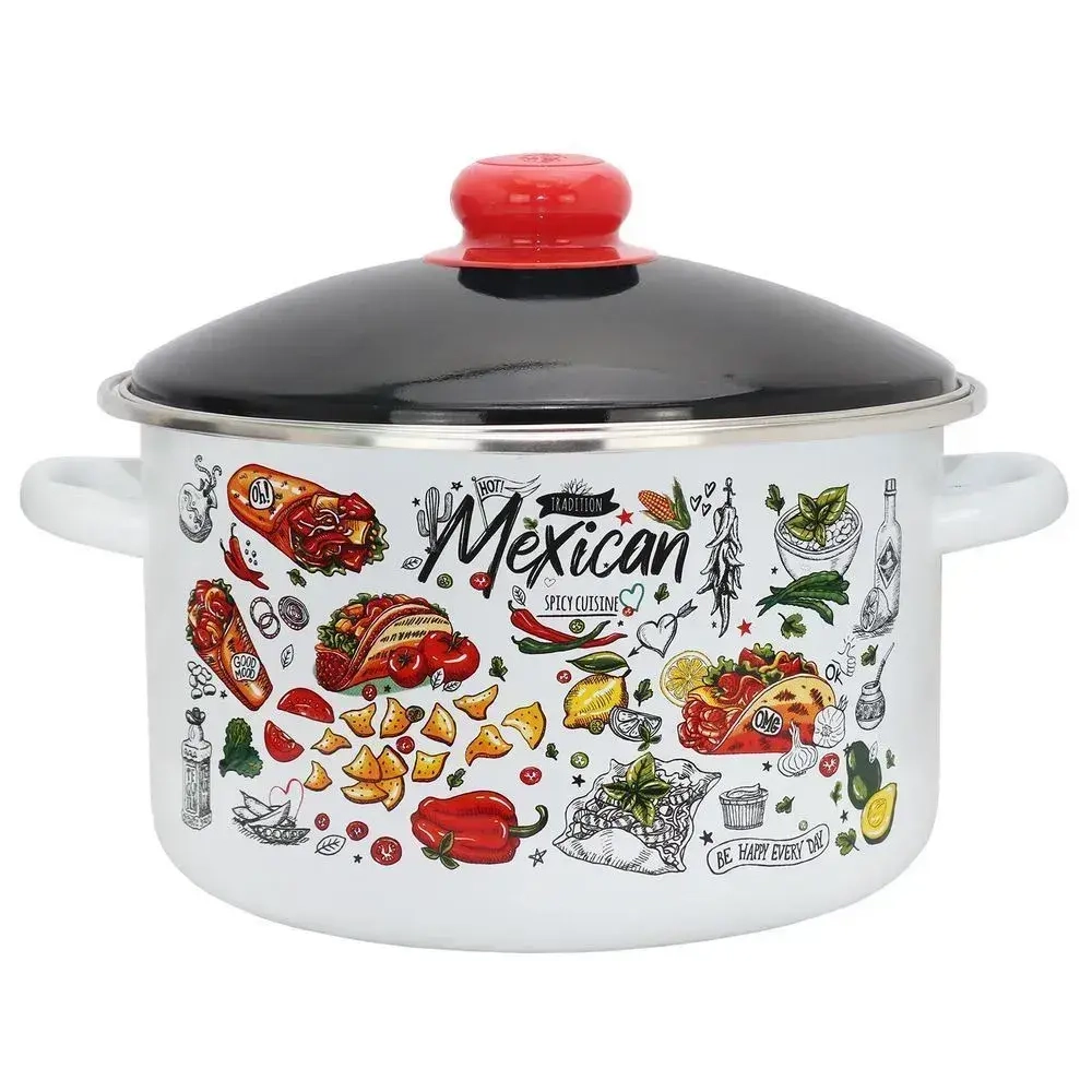 Кастрюля эмал цил Мексика 4,0л мет/об