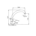 Смеситель для кухни 35к F4114-2 FRAP (выс.пов.излив, п/гайку, хром, силумин)