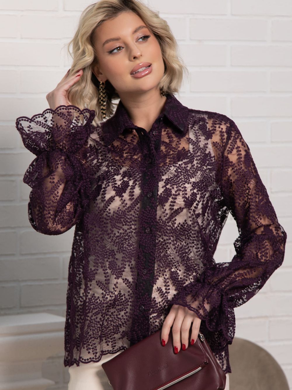 Блуза Изысканная (фиолетовая) Б15244-45М LT Collection