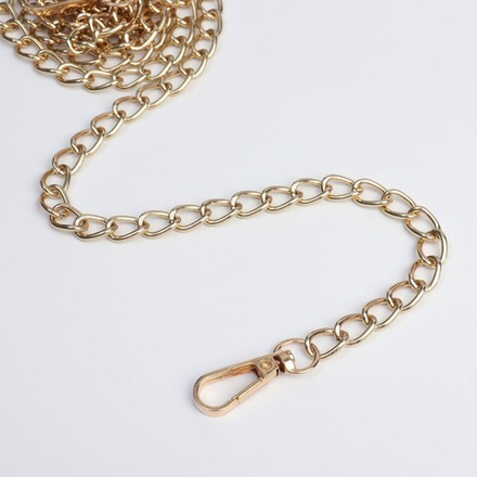 Цепочка для сумки с карабинами железо 120см 6х8мм (золото АУ)