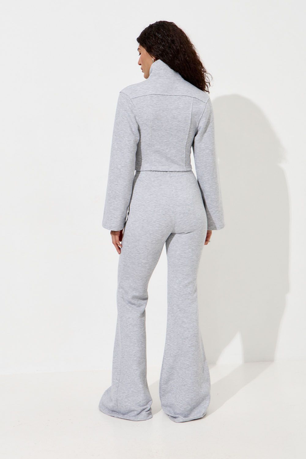 Джоггеры клеш цвета серый меланж