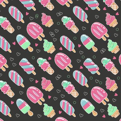 Розовое мороженое на черном фоне