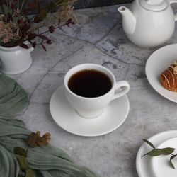 Чайная пара 200 мл белая d 8,5 см h7,2 см фарфор P.L. Proff Cuisine [4]