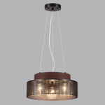 6598/3C MODERNI LN25 156 черный/черный. коричневый металл, эко кожа/металл, стекло Подвесной светильник Е27 3*60W 220V BASALTO