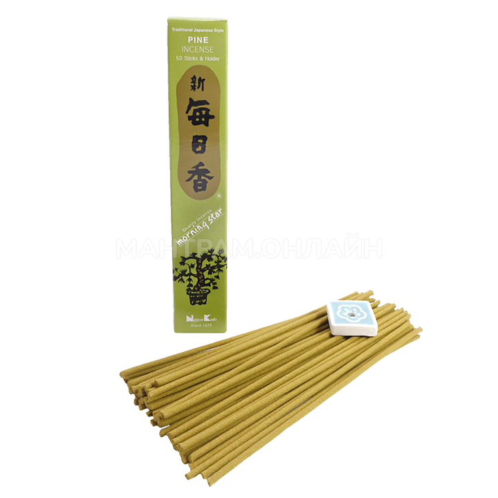 Nippon Kodo Morning Star Pine Сосна Благовоние с подставкой 50 палочек