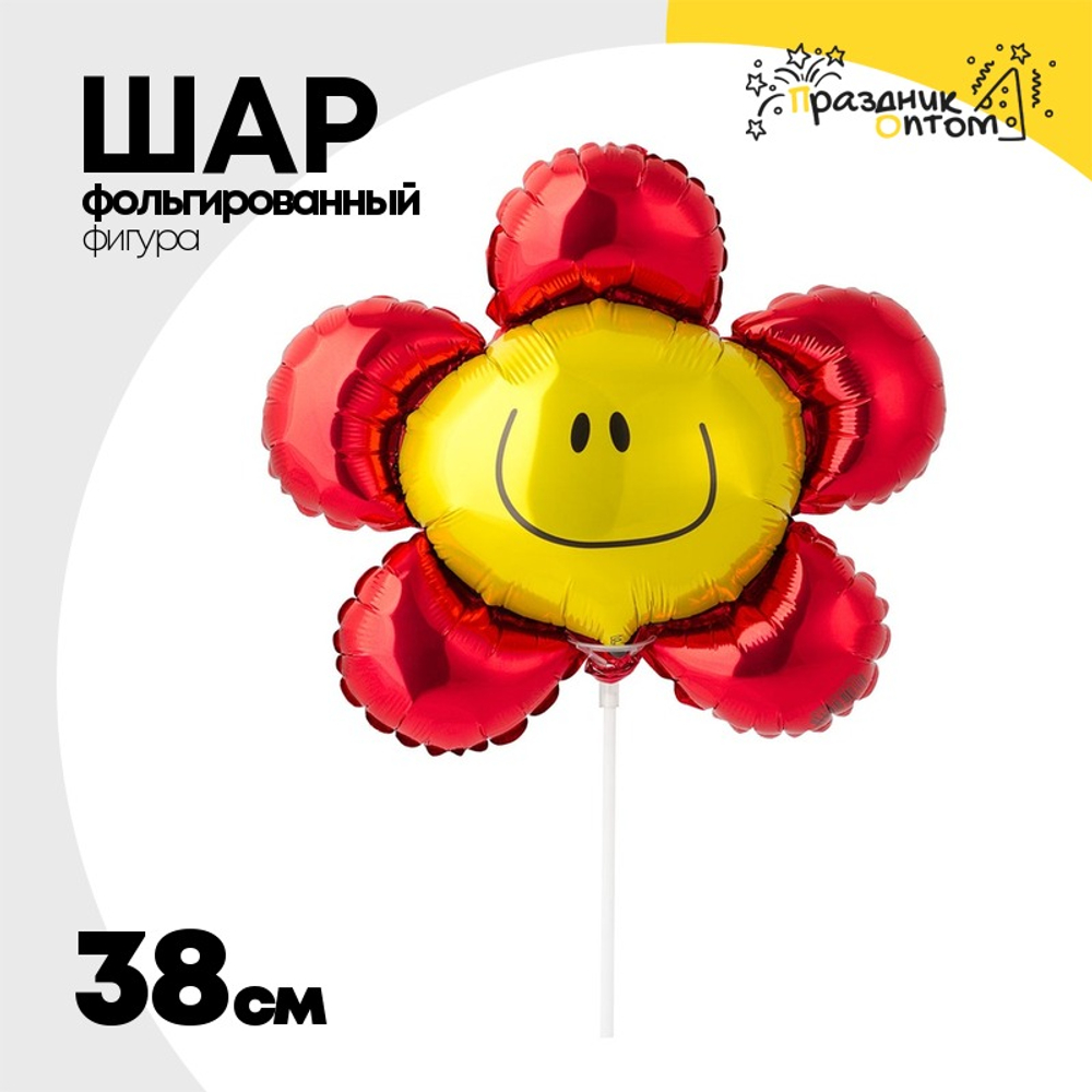 Шар Фольгированный Цветок красный (Красный)