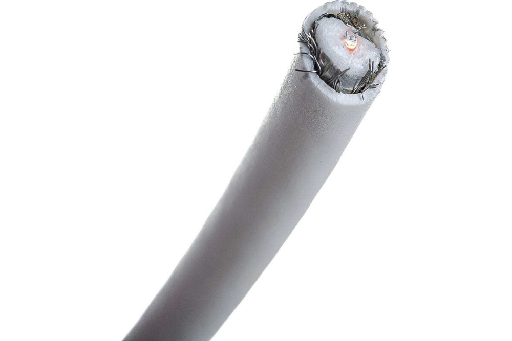 Кабель RG-6U, 64%, 75 Ом, 100м, белый REXANT 01-2201