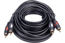 Шнур REXANT 2 RCA - 2 RCA, длина 5 метров, черный 17-0146