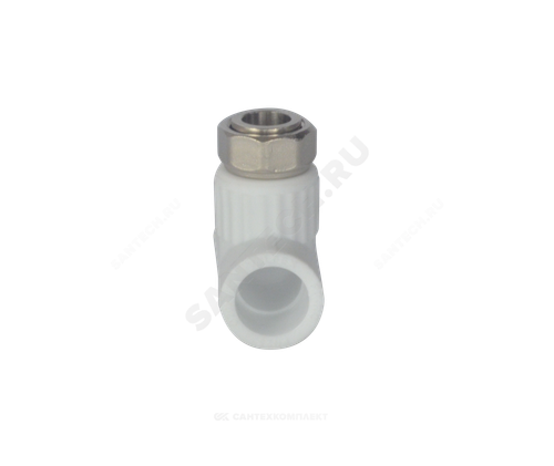 Тройник PP-R комбинированный белый Дн 20х1/2" с накидной гайкой VALFEX 10140020