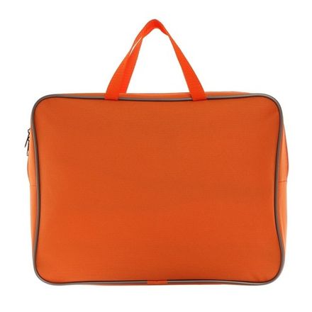 Папка с ручками А4, Jenzol, широкая, оранжевая, ткань, молния