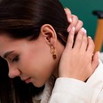 Серьги с подвесами прямоугольник с коньячным янтарем, позолота