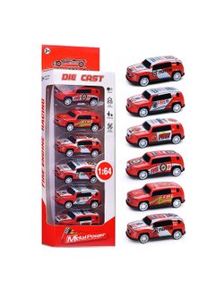 Игровой набор машинки 6шт Пожарные гонки (2025-2)