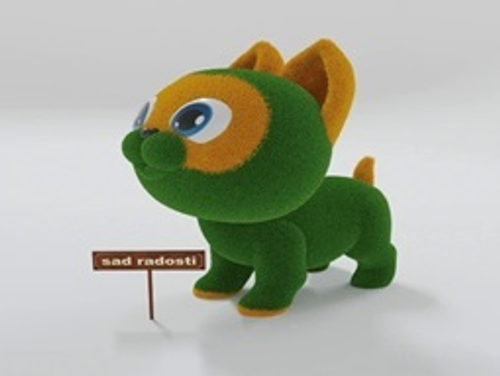 Фигура с искусственным озеленением “Котенок”