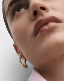 Серьги Sense Hoops серебро 925 пробы покрытое золотом