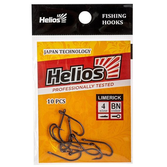 Крючок Limerick с кольцом №4 цвет BN (10шт) Helios (HS-LIM-BN-9980-4)