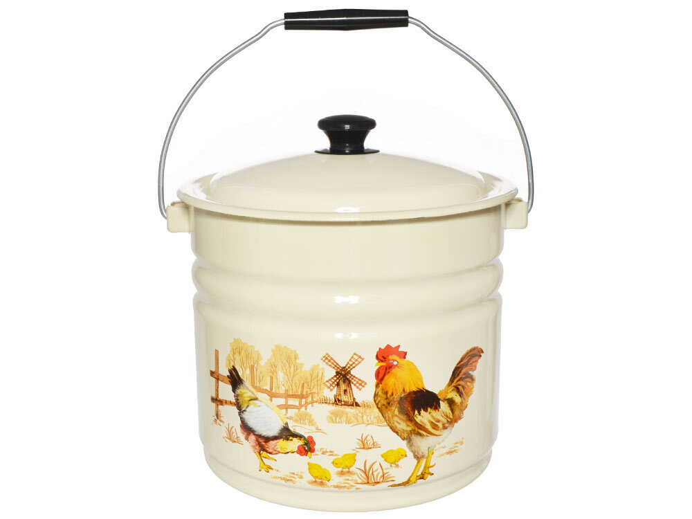 Ведро 10л с крышкой, с рисунком