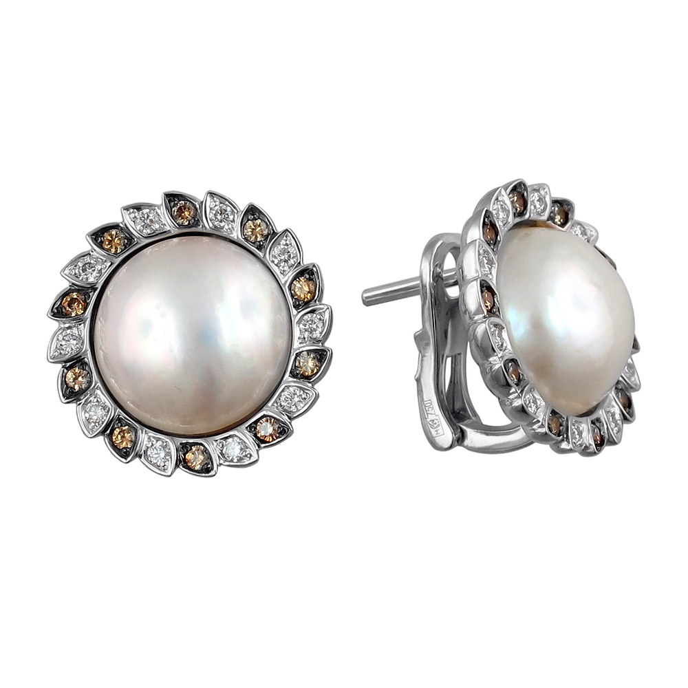 Серьги с бриллиантом  из белого золота JA-S-679946-4