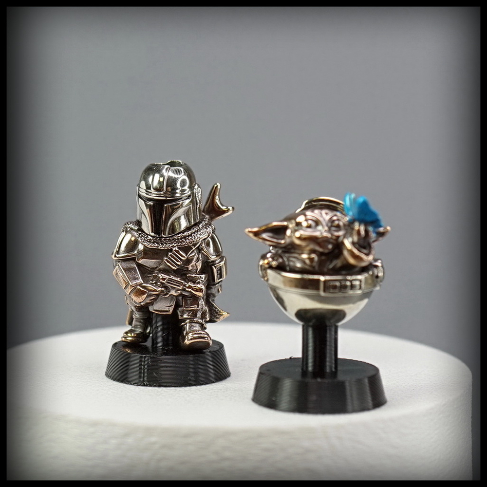 Темлячная бусина "Мандо + Грогу" для ножей , биметалл , лимитка