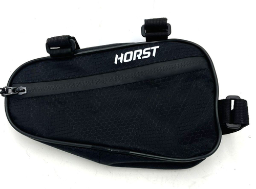 Подсумок подрамный, малый "S" треугольный 23,5х13,5х5см, 3 липучки, водоотталк., молния влагозащит, с сетчатым внеш. карманом, черный HORST
