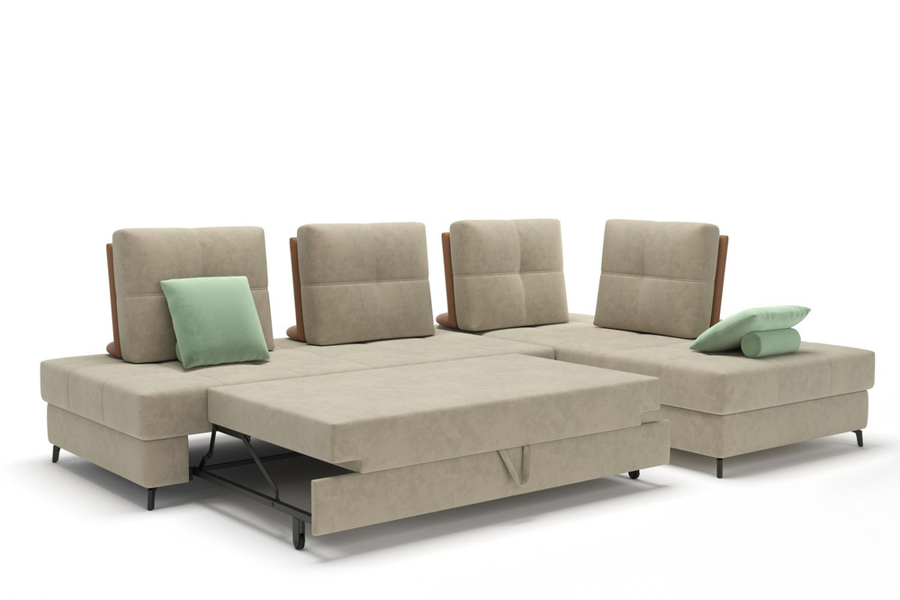 Reef диван-кровать угловой замша бежевый