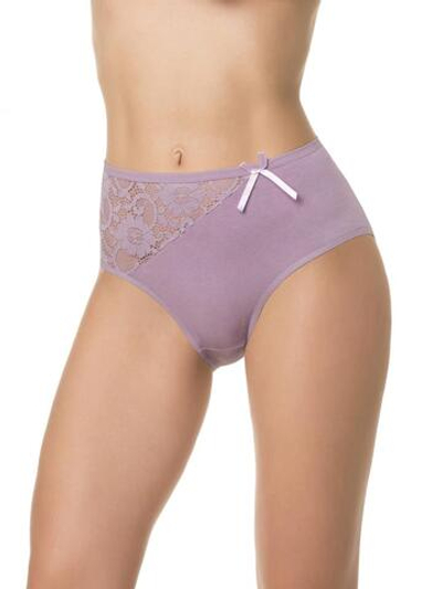 Высокие трусики с кружевной вставкой (Размер: XL) (Цвет: темно-синий)