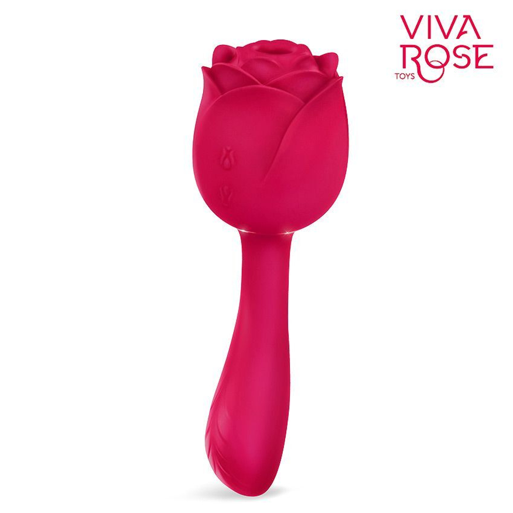 Двусторонний стимулятор Bior toys VIVA ROSE, 19,5 см, вакуум