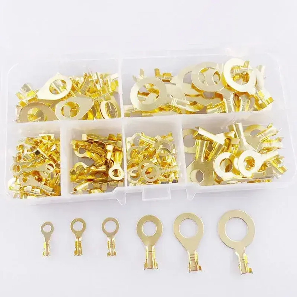 Кольцевые наконечники неизолированные медные клеммы, 150 предметов