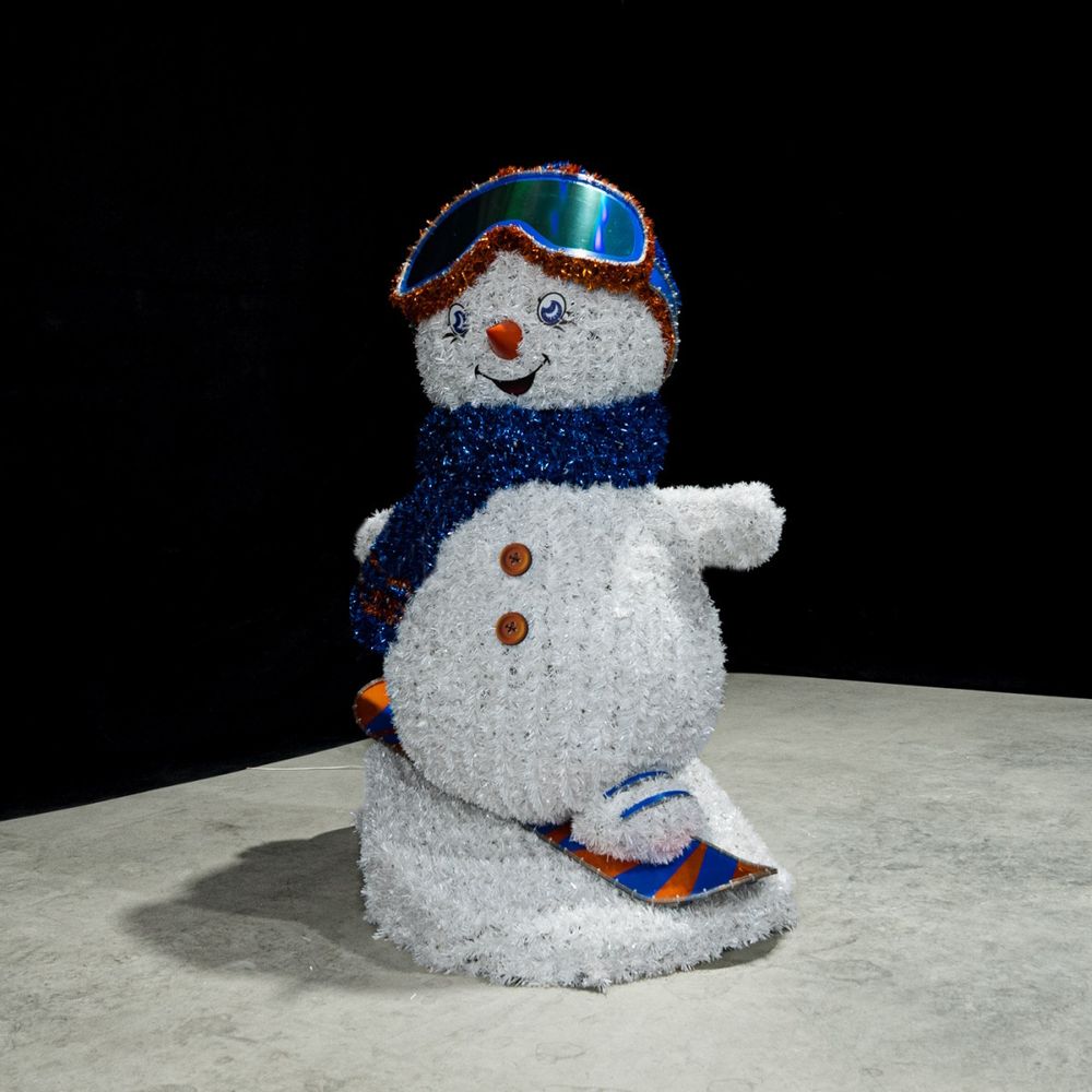 Светодиодный снеговик "Сноубордист"
