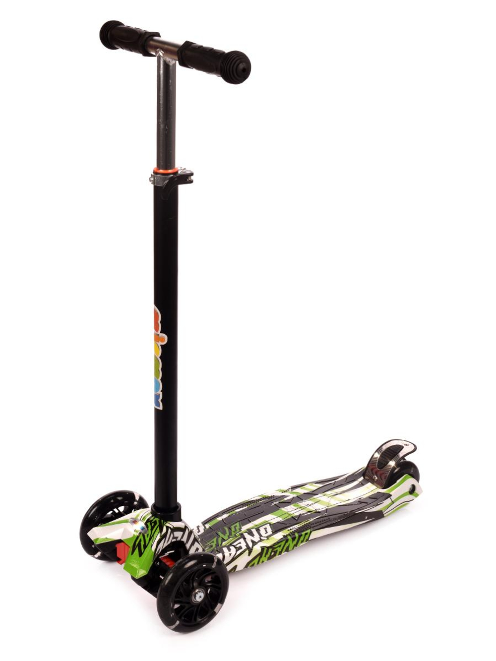 Самокат 3х-колес. 55 см ручка макс. 90 см колеса PU свет, макс. вес 60 кг, кор