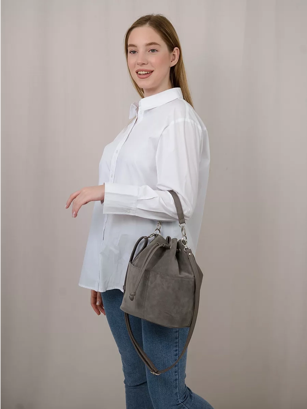 сумка через плечо маленькая натуральная замша