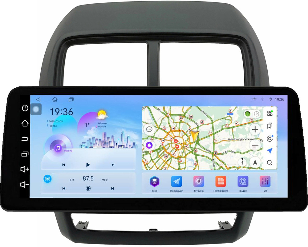 Магнитола для Mitsubishi ASX 2017+ (рамка 9) - FarCar монитор 12.3" 2K QLED на Android 14, TS10, CarPlay, 4G SIM-слот