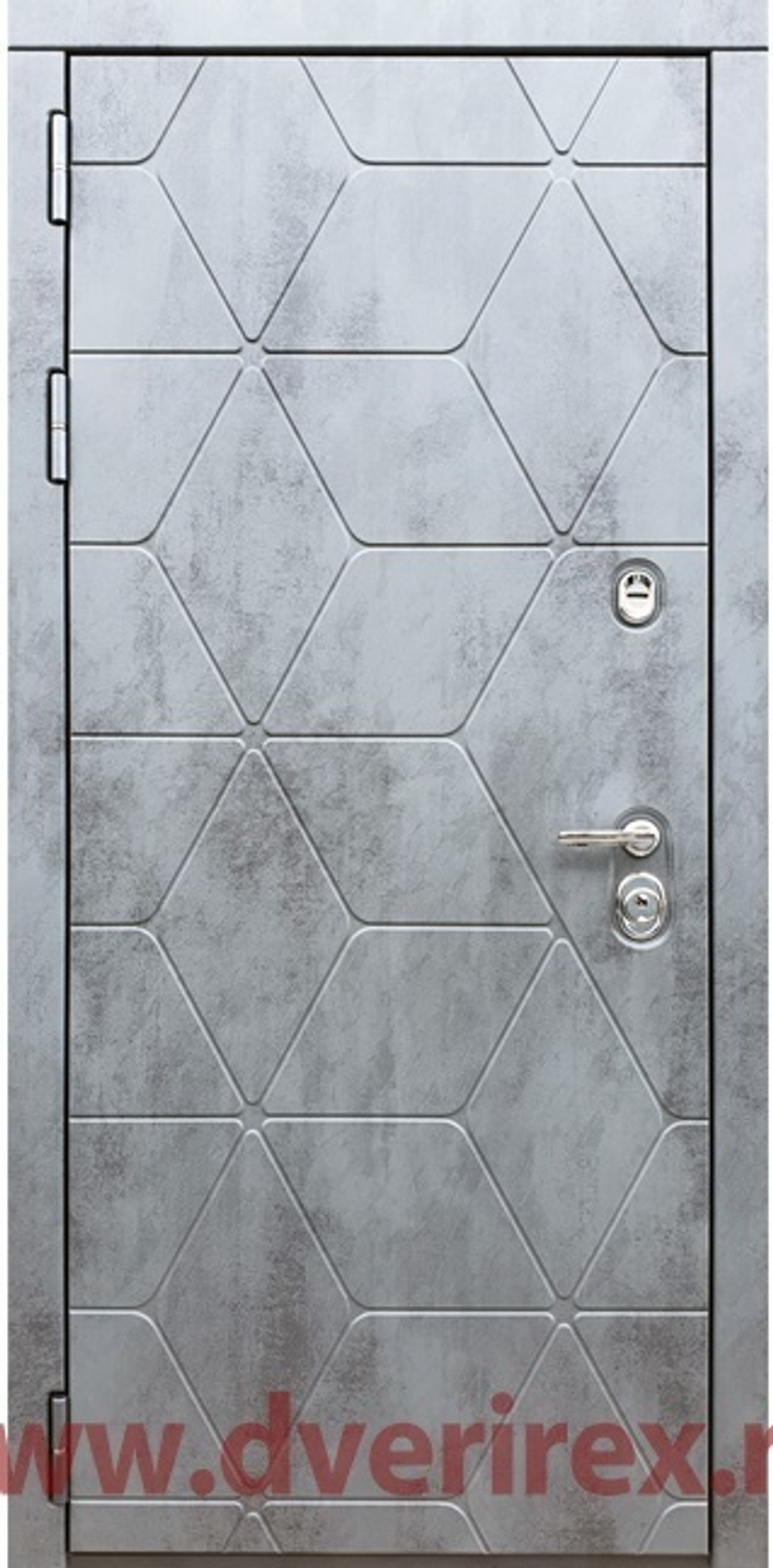 Входная металлическая дверь с зеркалом Рекс 28 Бетон темный / зеркало СБ -16 Бетон светлый