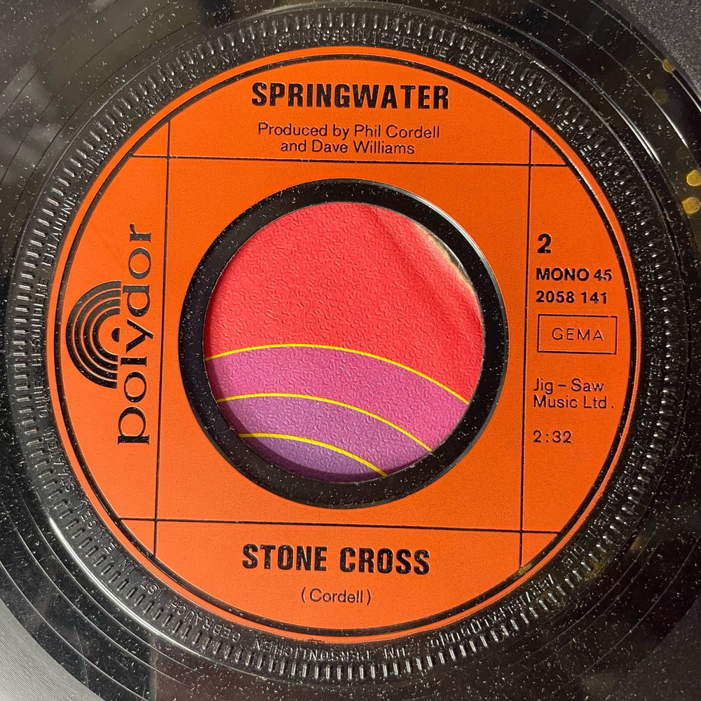 Винтажная виниловая пластинка 7 дюймов (маленькая пластинка) Springwater I Will Return (Германия 1971)