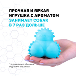 Playology дентальный жевательный тройной мяч  SQUEAKY BOUNCE BALL для щенков 4-8 месяцев с ароматом арахиса, цвет голубой