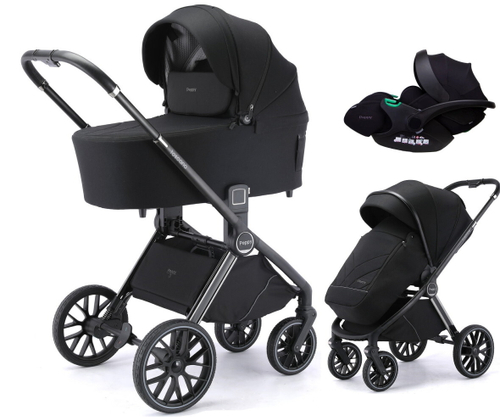 Детская коляска Peppy Toscana 3 в 1 с автокреслом Verona Black Black черный