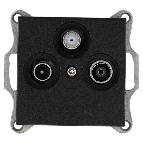 Розетка TV+FM+SAT Φ9.5mm оконечная с накладкой, цвет Антрацит