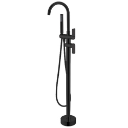 Смеситель для ванны Black&White напольный свободностоящий, черный матовый (UK8320B)
