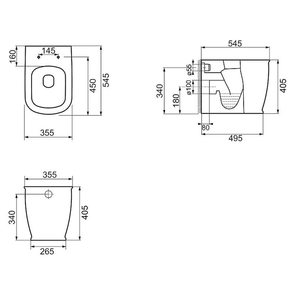 Унитаз BelBagno Prado BB10150CB/BB10150SC приставной с сиденьем Микролифт