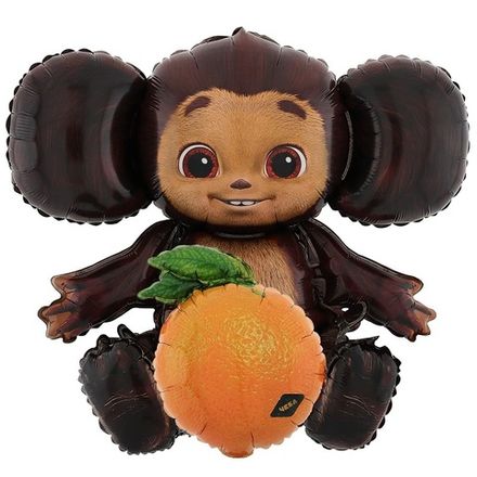 Объёмный шар "Чебурашка с апельсином" не летает